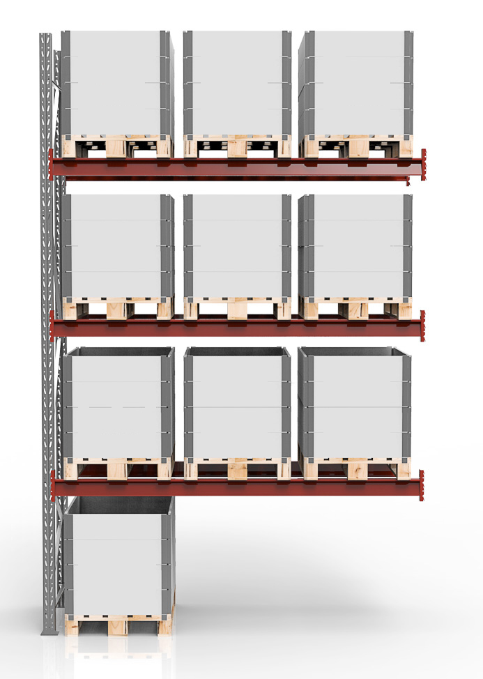 pallstall-pabyggnadssektion-12pallar_BMD-1 Pallställ påbyggnadssektion H:3000mm , 12 pallar 765kg/pall - Bild 1