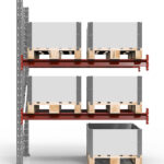 Pallställ påbyggnadssektion H:3000mm, 6 pallar 1300kg/pall