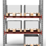 Pallställ startsektion H:3000mm, 6 pallar 1300kg/pall